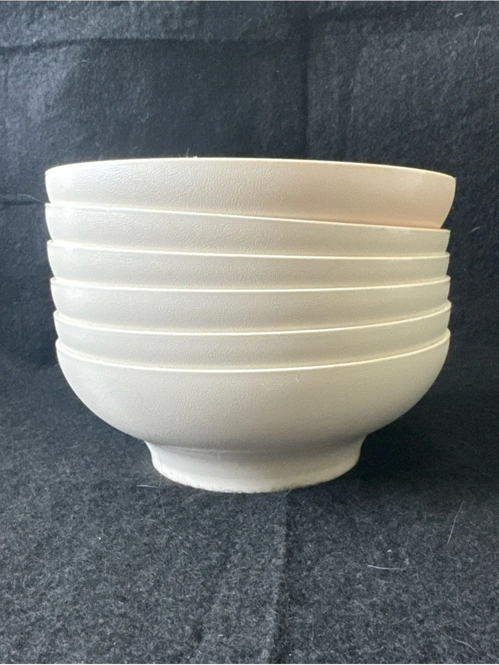 Tupperware Bowl Lot of 6 #890 -36 Almond Footed Cereal Soup Bowls Vintage